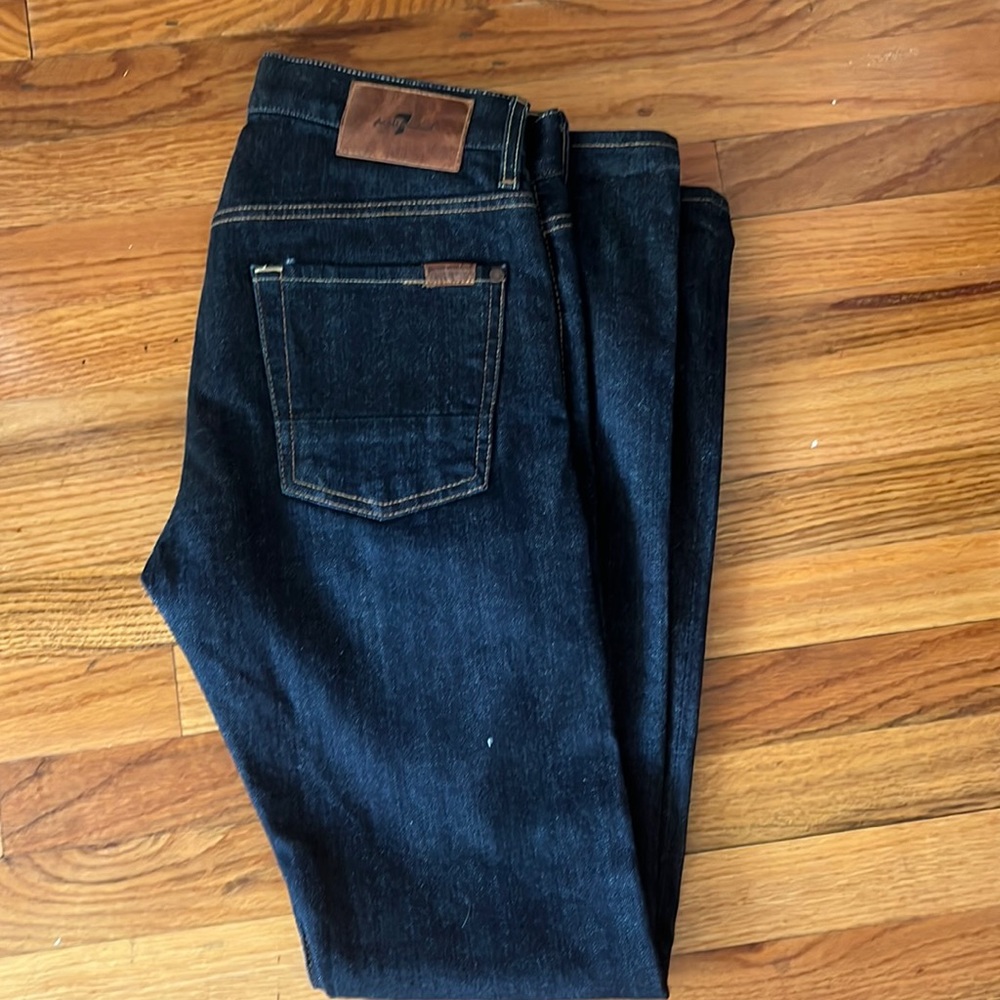 7 For All Mankind Jeans 30x33 Classic Straight Mid Rise Premium Denim